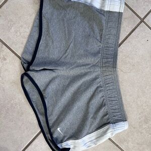 Nike Gray Athletic Shorts with Navy Trim